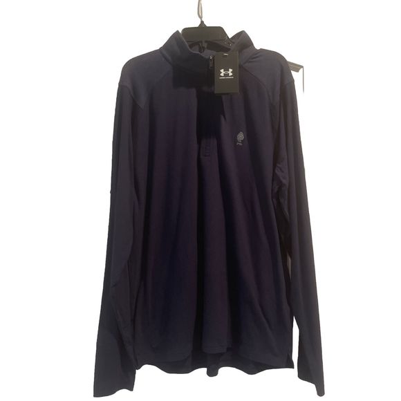 Under armour Other - Under Armour Mens Large NAVY BLUE Loose Fit Long Sleeve Quarter Zip Pullover NWT